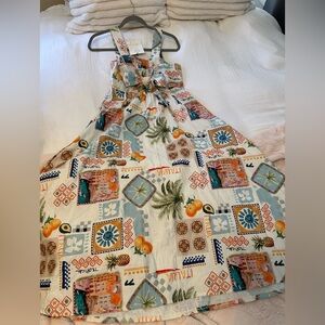 Italy travel Colorful Patterned Maxi Dress size small